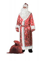 Карнавальный костюм "Дед Мороз" сатин красный